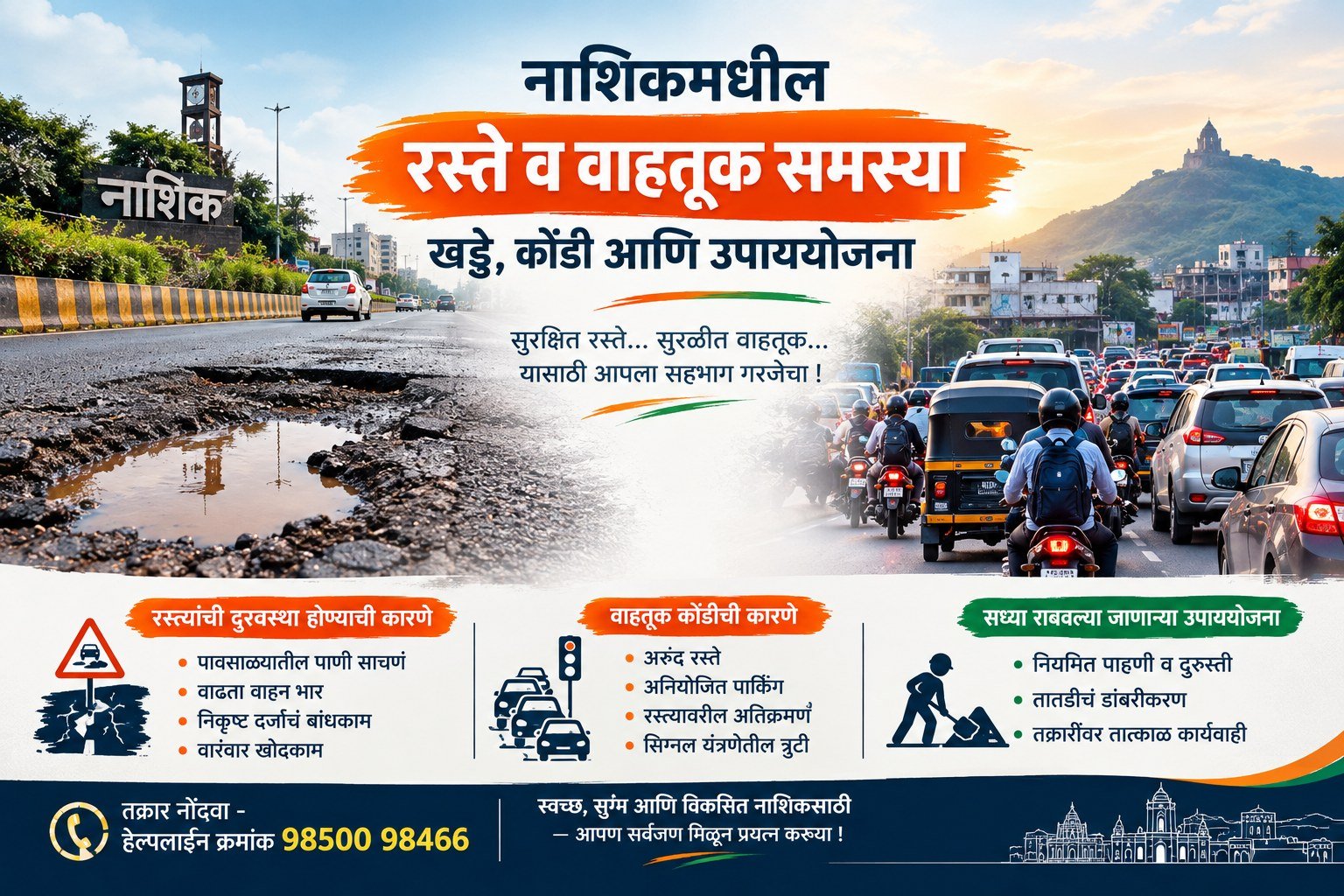 नाशिकमधील रस्ते व वाहतूक समस्या