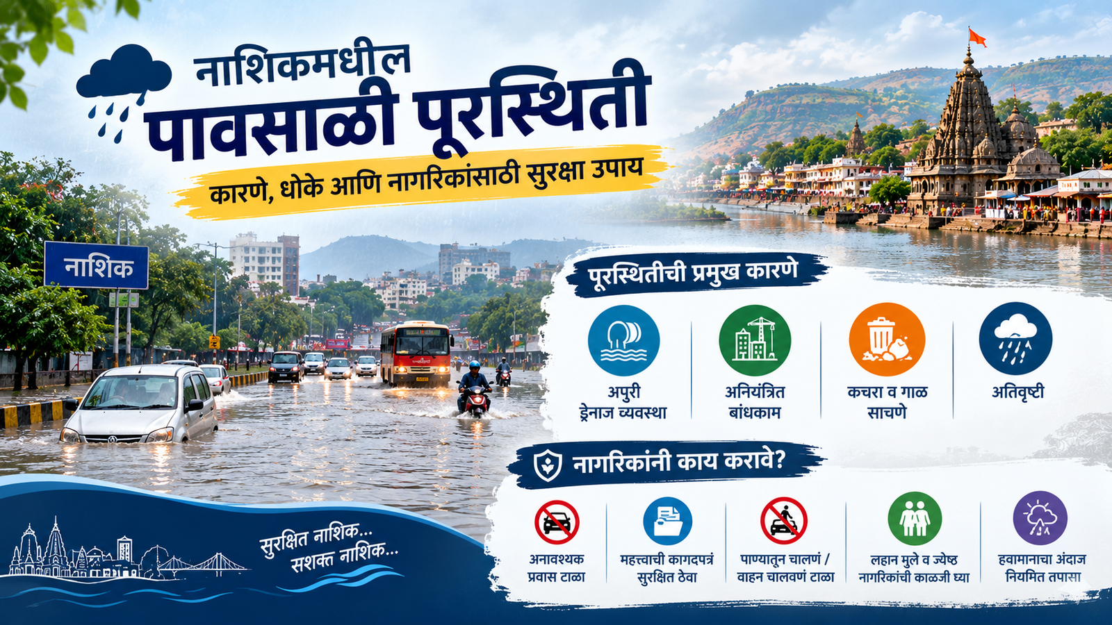 नाशिकमधील पावसाळी पूरस्थिती
